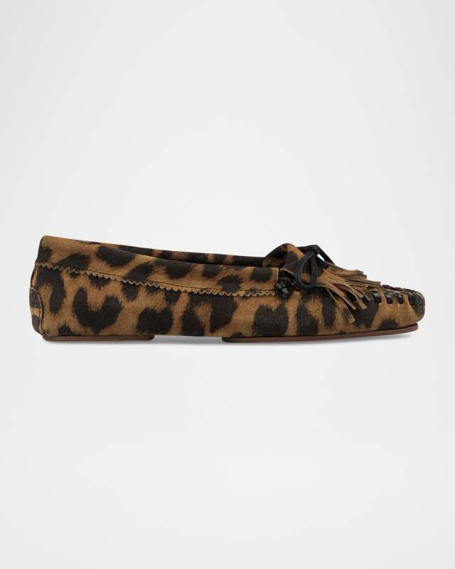 Indiana Leopard Fringe Mocassin Loafers